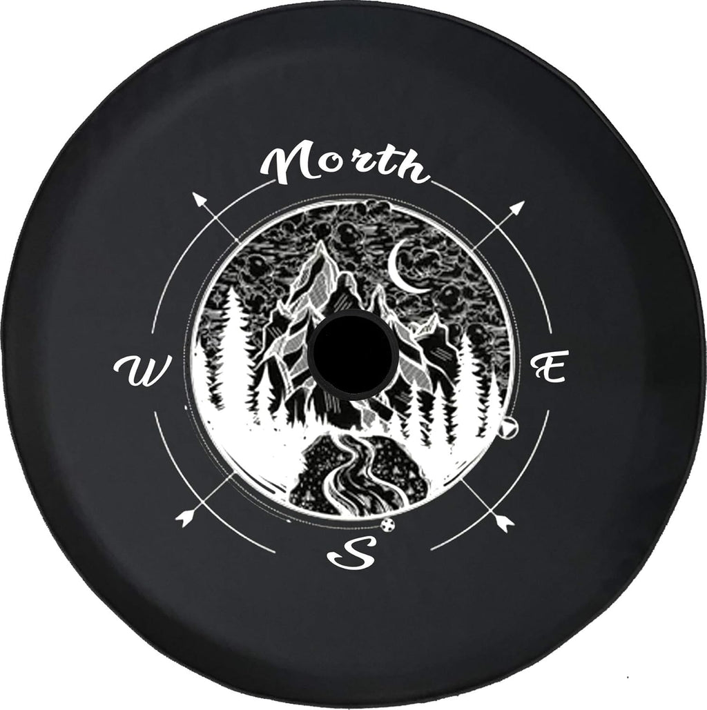 Black 33 in Spare Tire Cover with Backup Camera Hole H89001