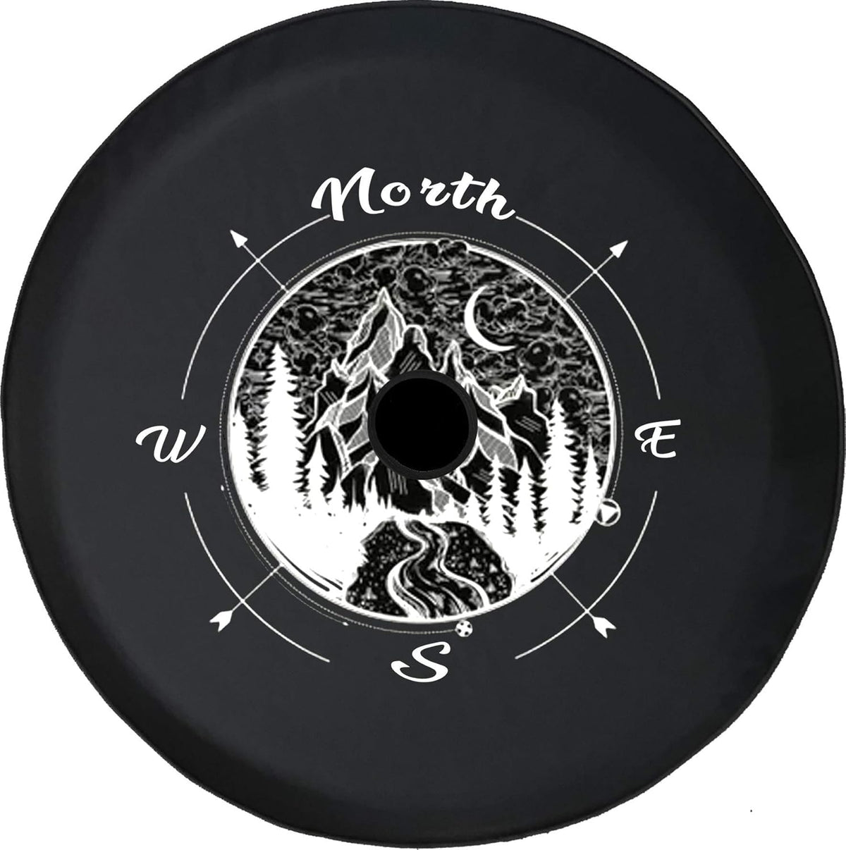 Black 33 in Spare Tire Cover with Backup Camera Hole H89001