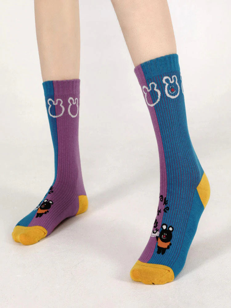 Black Bear Cotton Socks N2276
