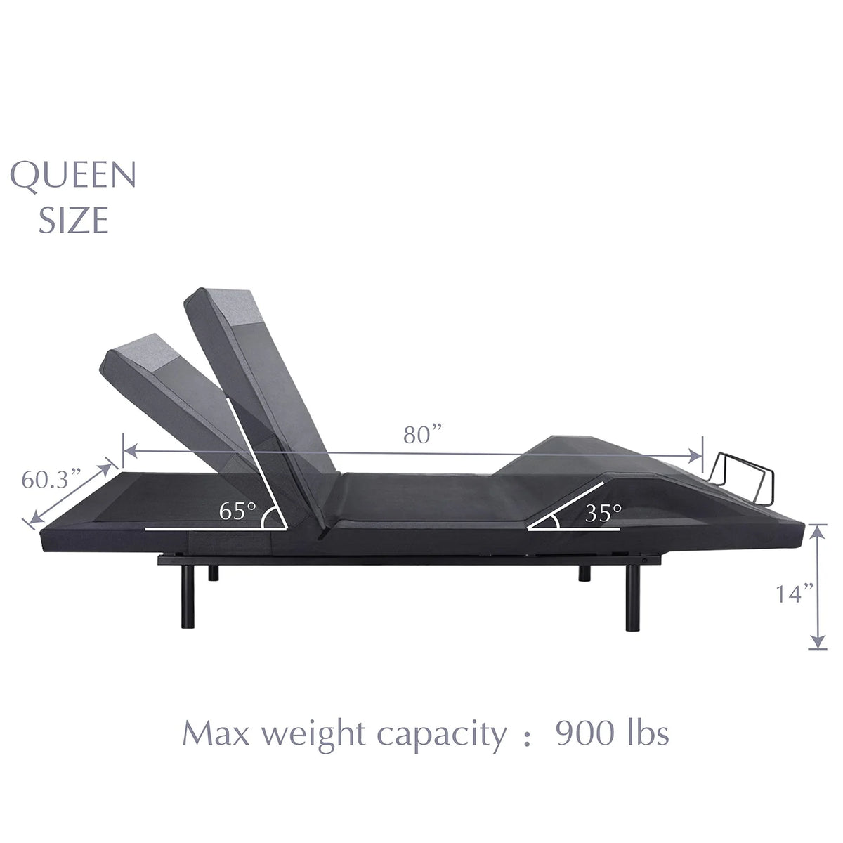 Queen Size Adjustable Bed with Wireless Remote S403791