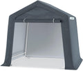 Gray 6x6 ft Portable Garage Shelter Outdoor Storage Shed Car Canopy Carport I60759