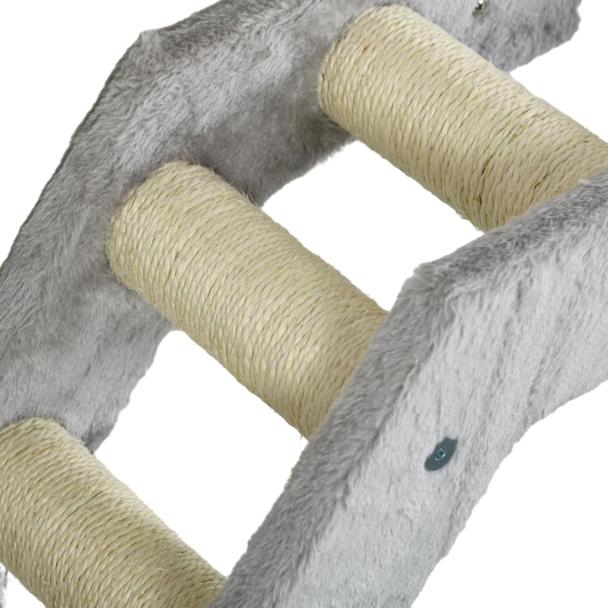 Gray 5PCs Cat Wall Shelves with Soft Plush Sisal R152971