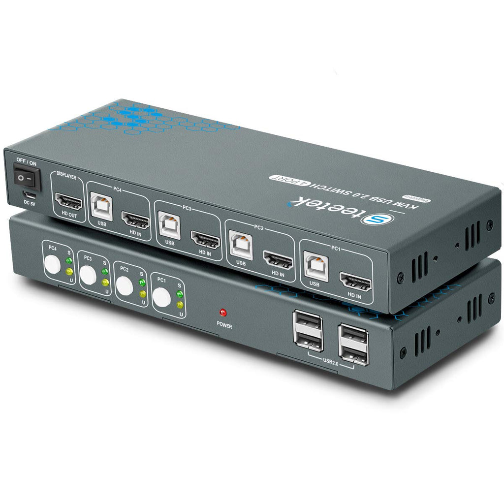 HDMI 4 Port 4K@60Hz USB KVM Switch with Cables N4473