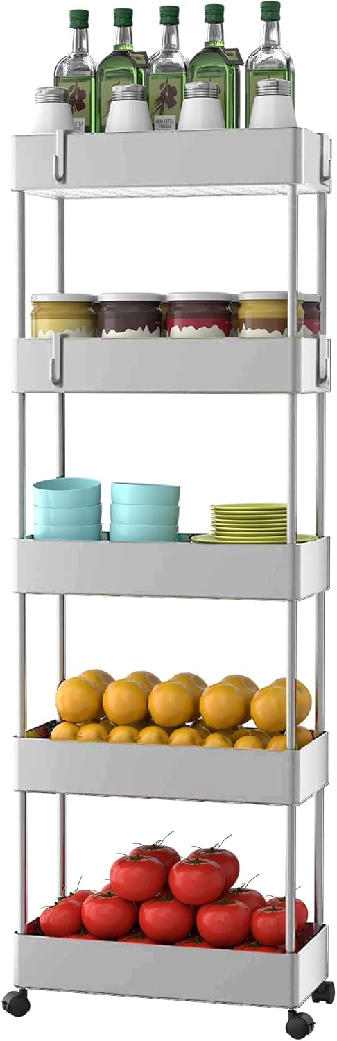 5 Tier Rolling Storage Cart Y436