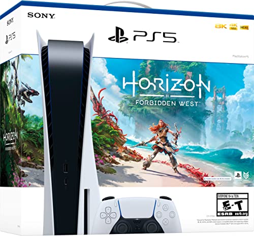 Playstation 5 Disc Version Console Horizon Forbidden West Bundle - 4K-TV Gaming, 16GB GDDR6 RAM, 8K Output, WiFi 6, Ultra-High Speed 825GB SSD N8478