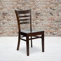 2 Pack Walnut Wood Restaurant Chair, Brown D207