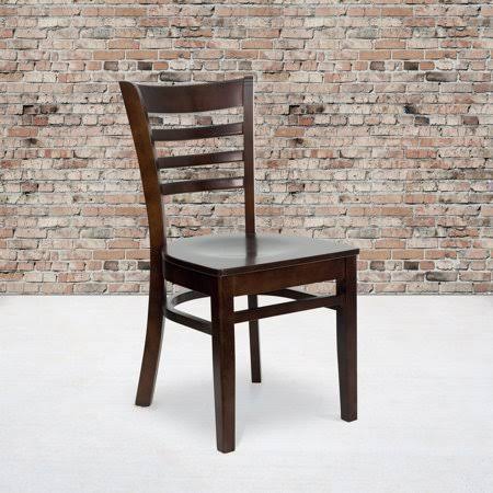 2 Pack Walnut Wood Restaurant Chair, Brown D207