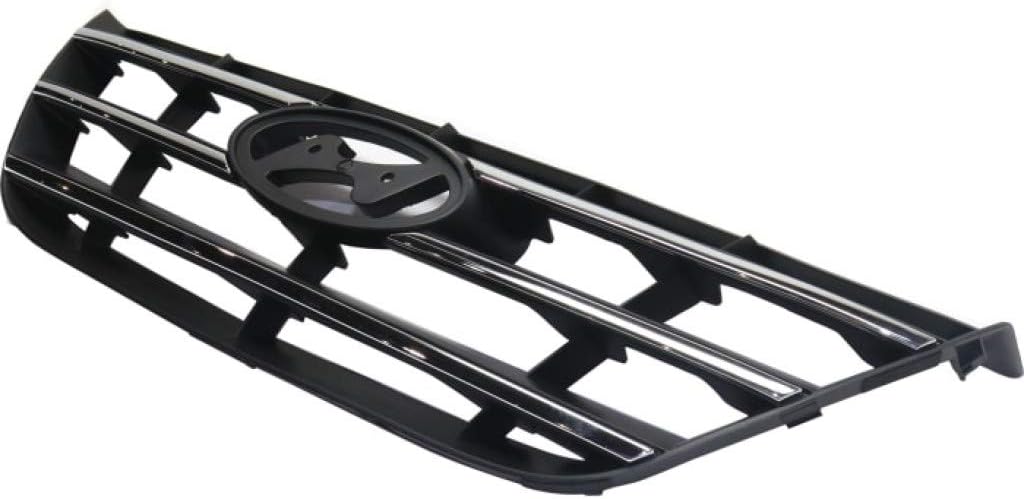 Chrome Shell & Insert Painted Black Plastic Grille Assembly F522524