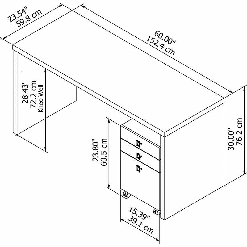 Gray Sand Credenza Desk with Mobile File Cabinet X10233