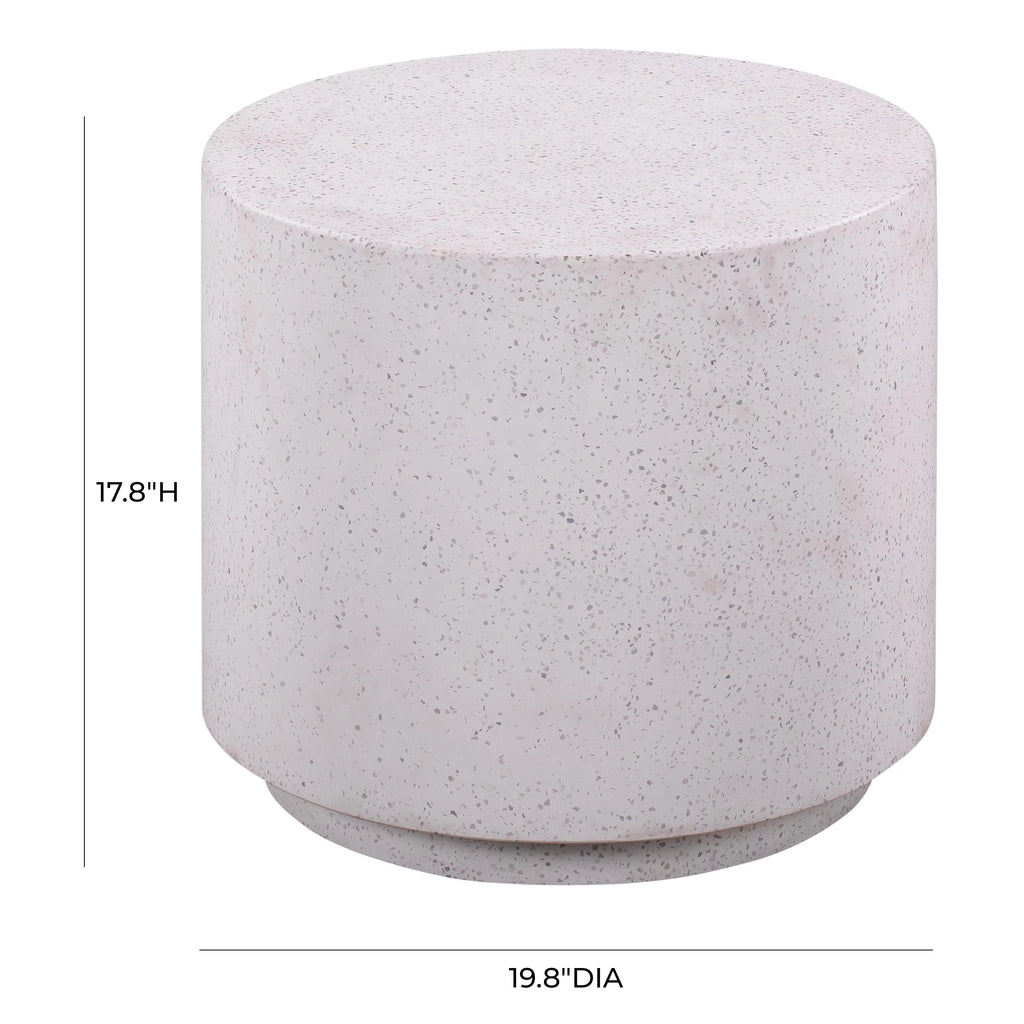 Round Light Speckled Concrete Side Table H3762