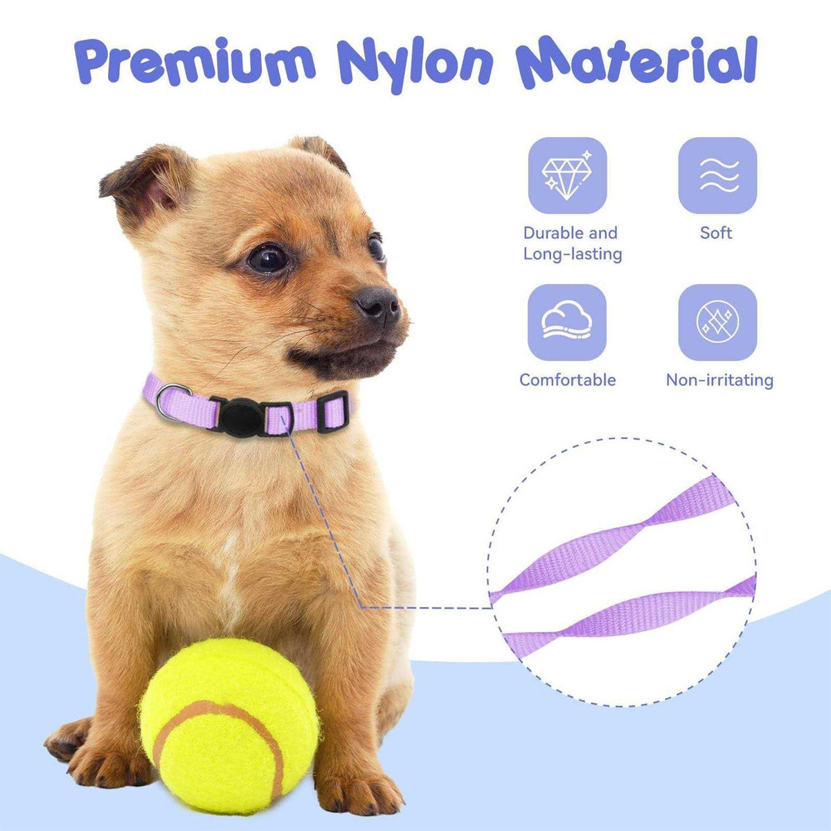 Soft Nylon Adjustable Breakaway Puppy ID Collar 14PCS Y51200