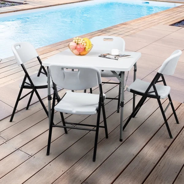 White 4 Pack Plastic Folding Chairs U4101
