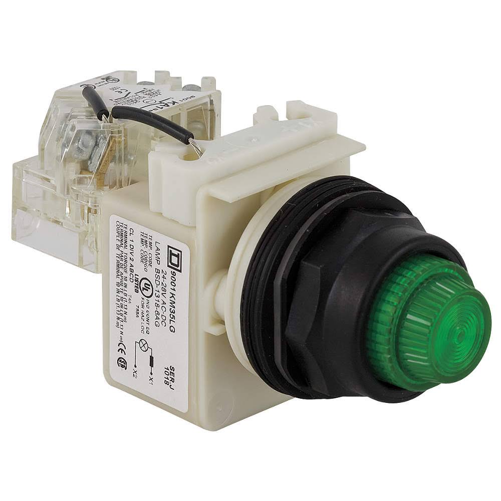 Push to Test Pilot Light, green, LED T691