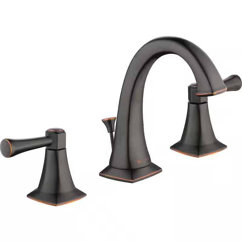 8 in. Widespread Double-Handle High-Arc Bathroom Faucet in Bronze Q341432
