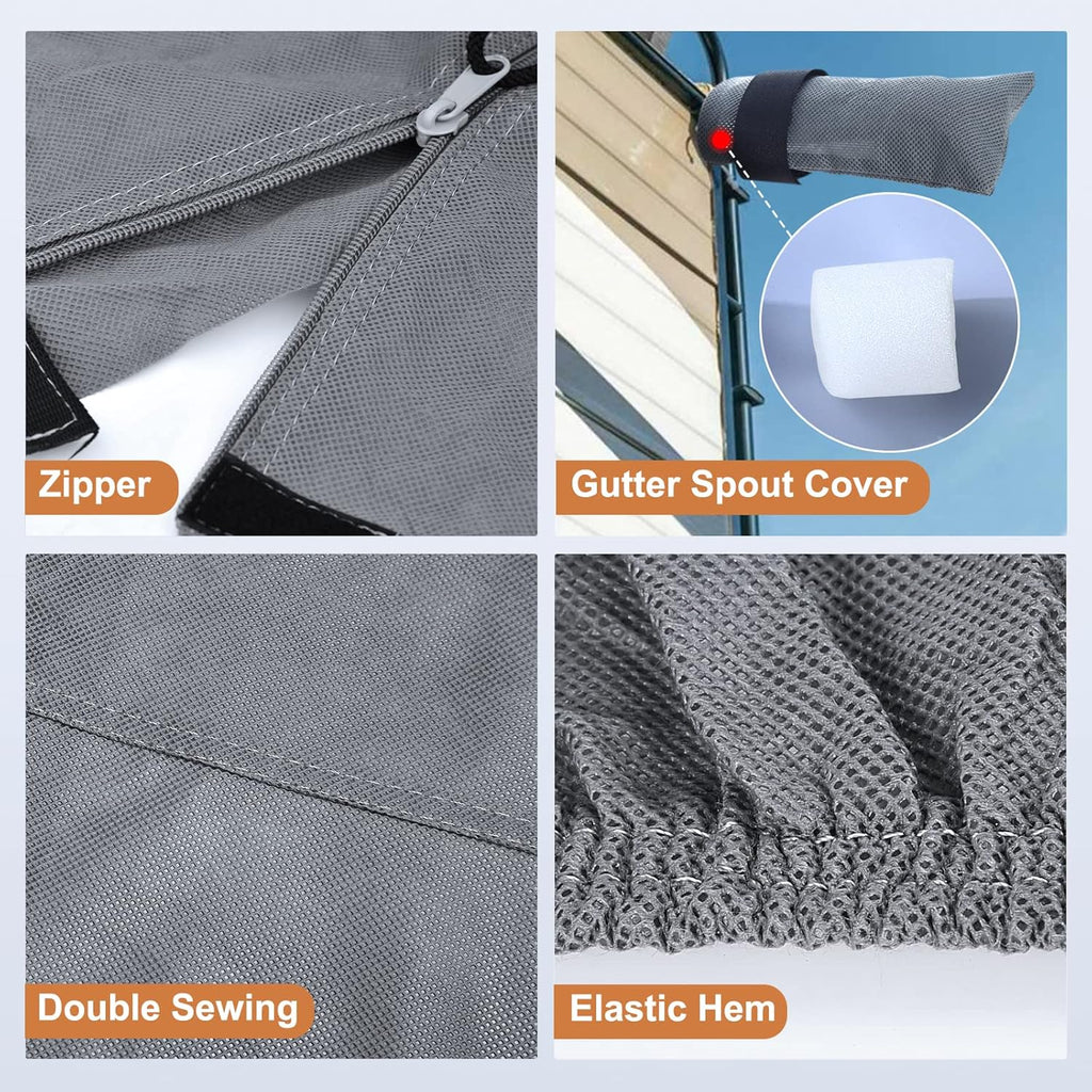 Upgraded 5 Layers Top Anti-UV Travel Trailer Cover with Gutter Spout Covers J443504