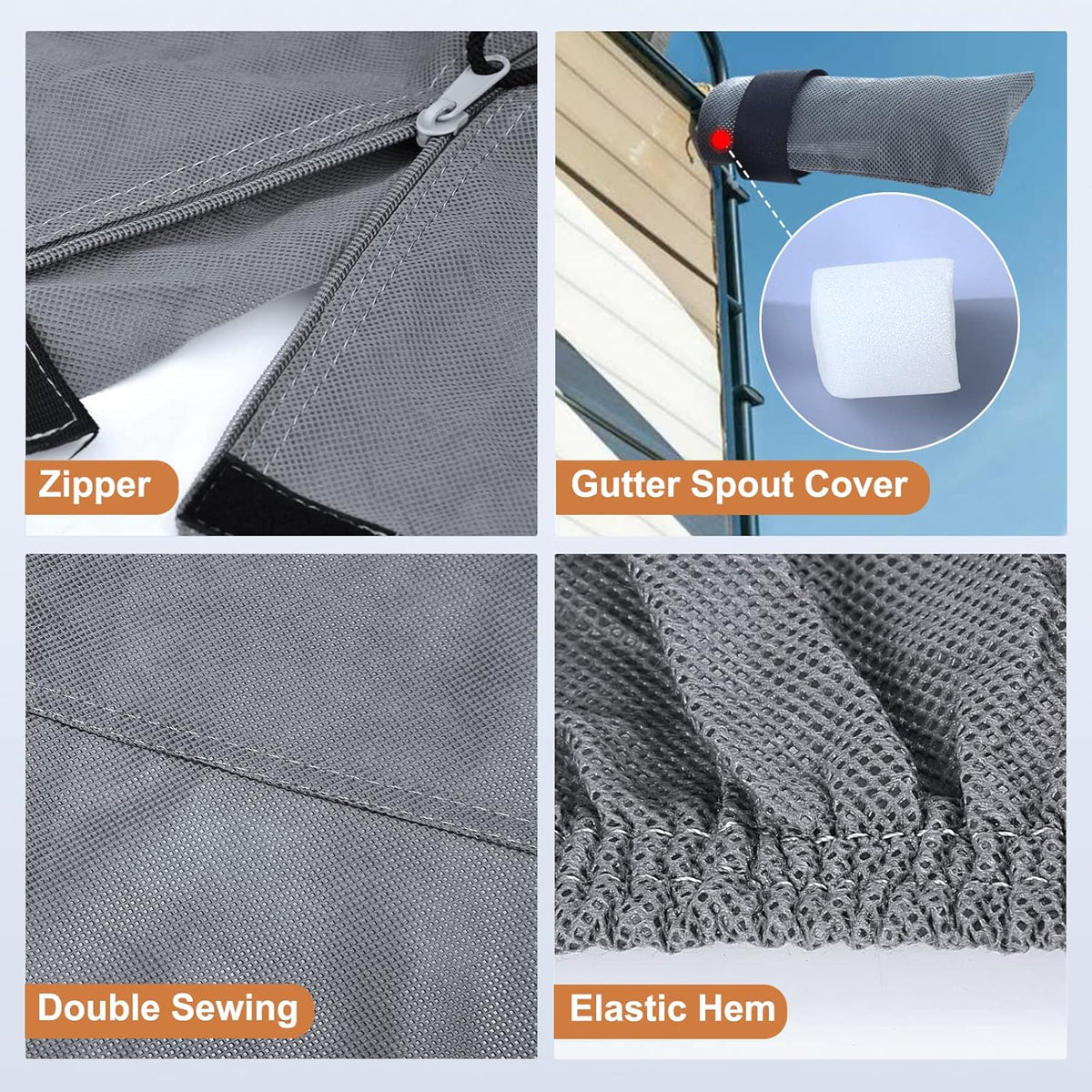 Upgraded 5 Layers Top Anti-UV Travel Trailer Cover with Gutter Spout Covers J443504