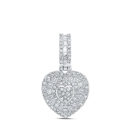 10kt White Gold Diamond Heart Pendant O219