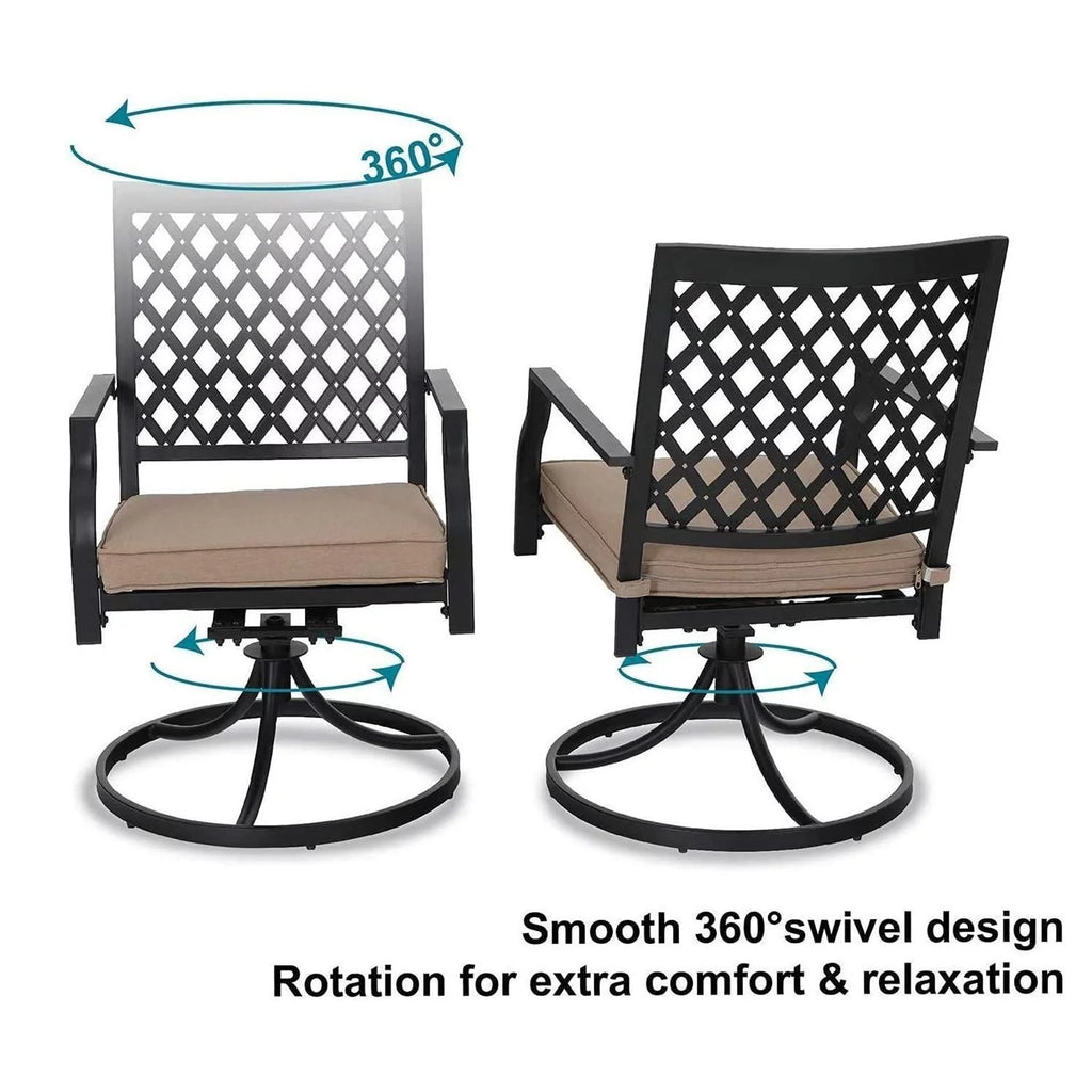 7 Piece Outdoor Patio Dining Set Swivel Chairs and Table W550