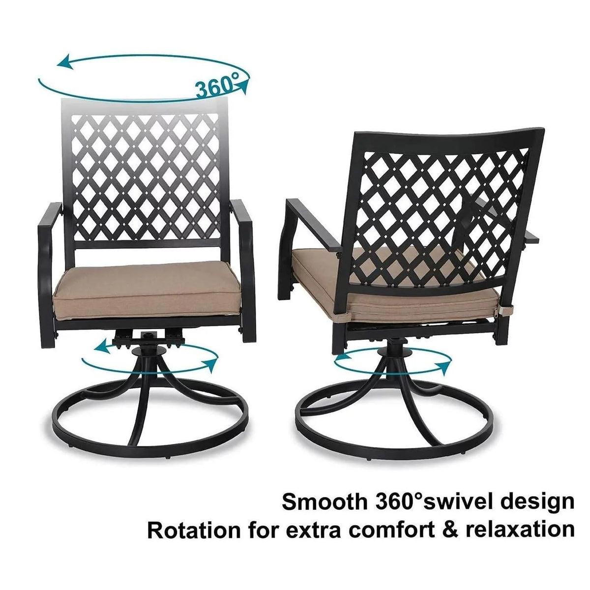 7 Piece Outdoor Patio Dining Set Swivel Chairs and Table W550