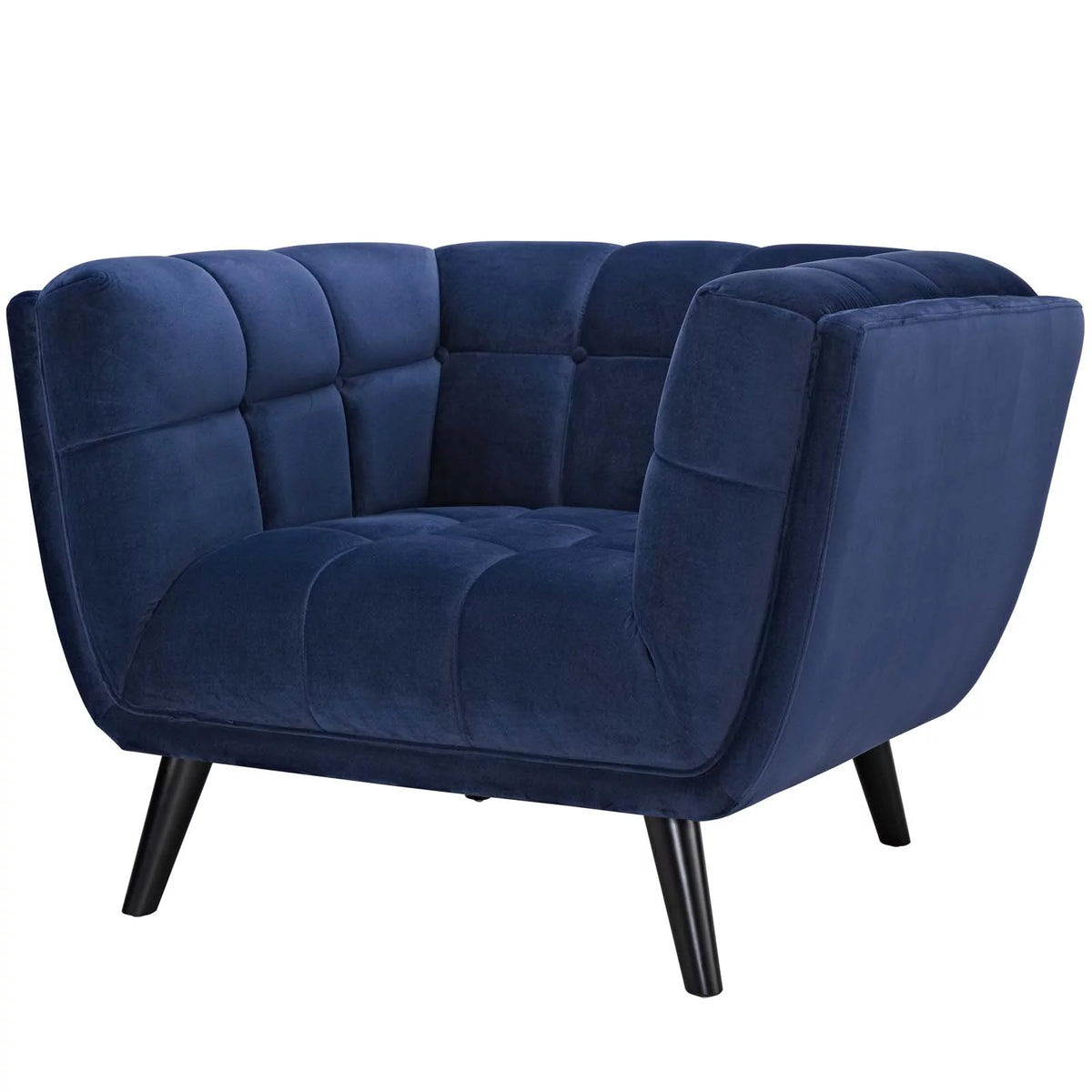 Navy Blue Velvet Armchair and Sofa Set N6242