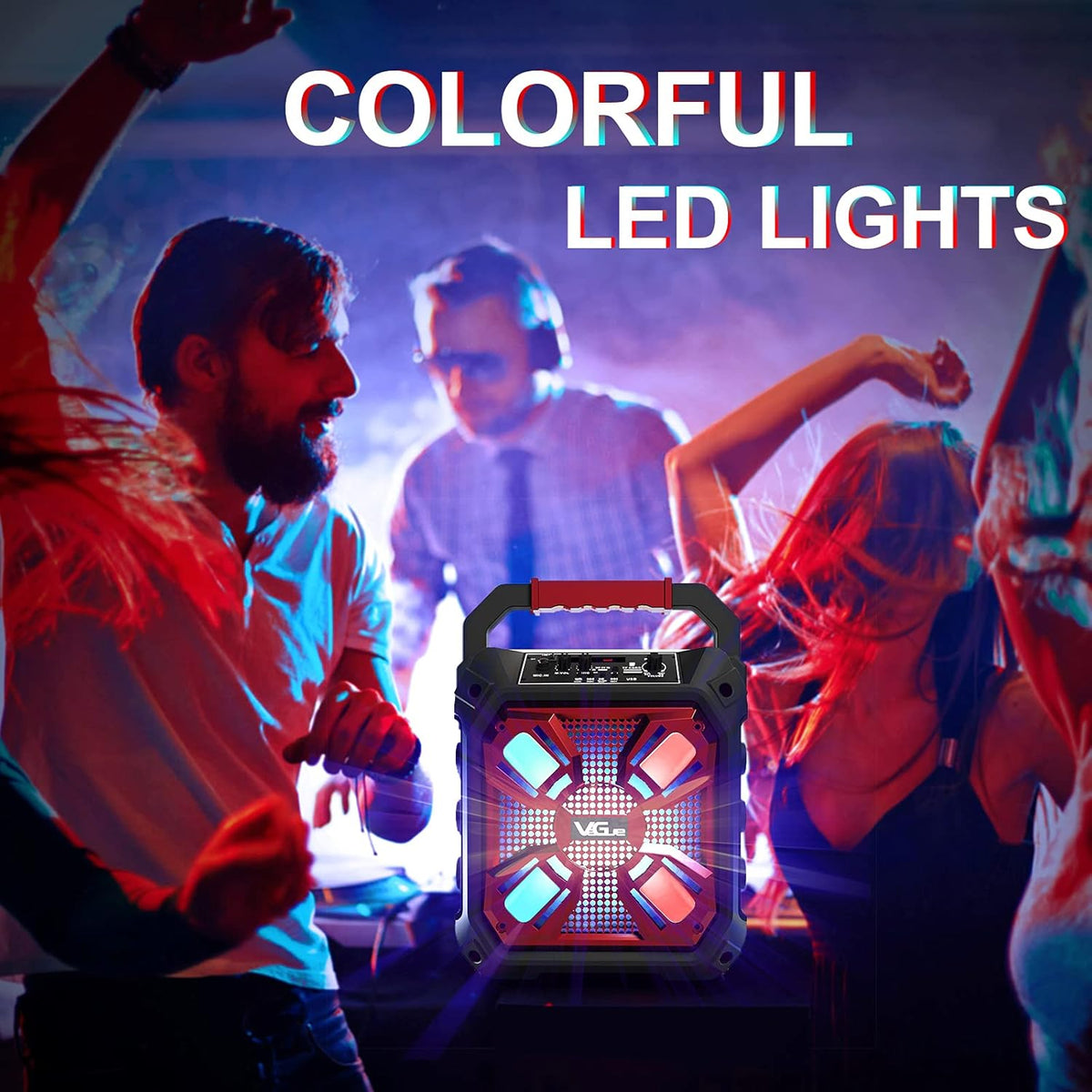 Karaoke Machine with Wireless Microphone and LED Lights Q726