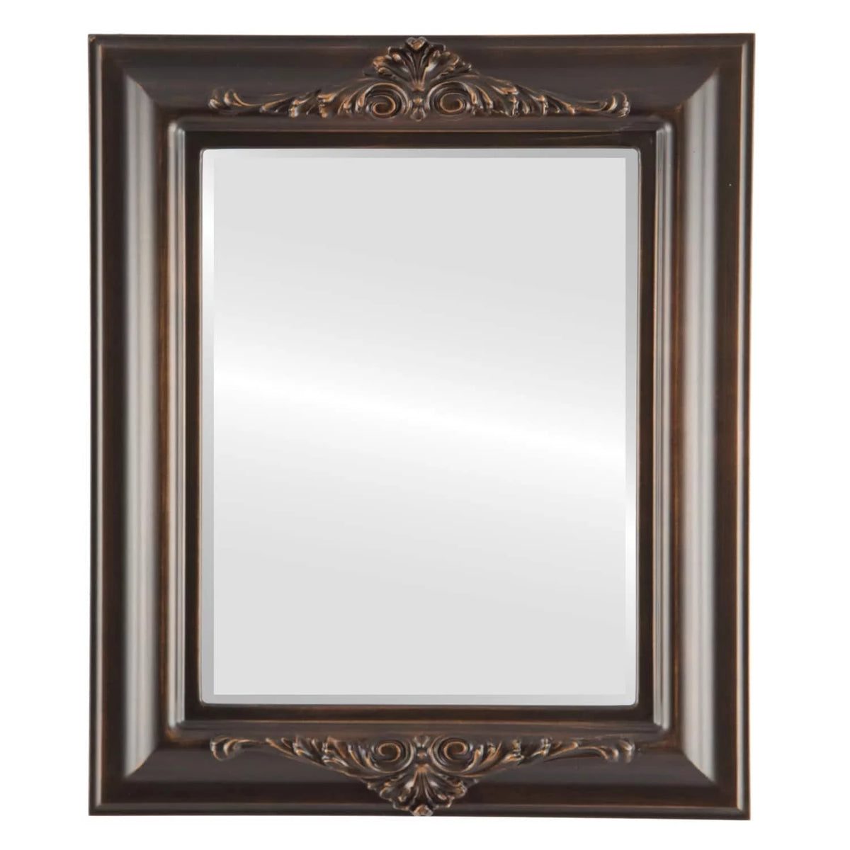 Framed Rectangle Mirror in Rubbed Bronze A304