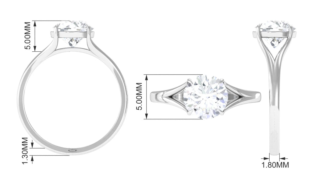 925 Sterling Silver Lab Grown Diamond Solitaire Ring G930
