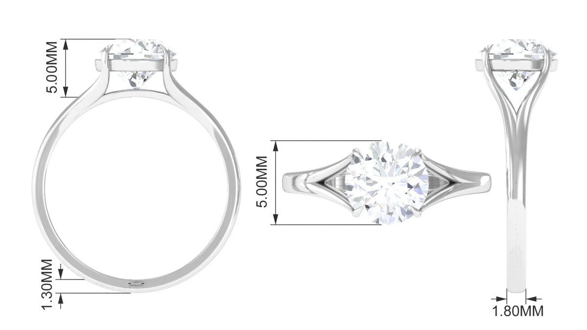 925 Sterling Silver Lab Grown Diamond Solitaire Ring G930