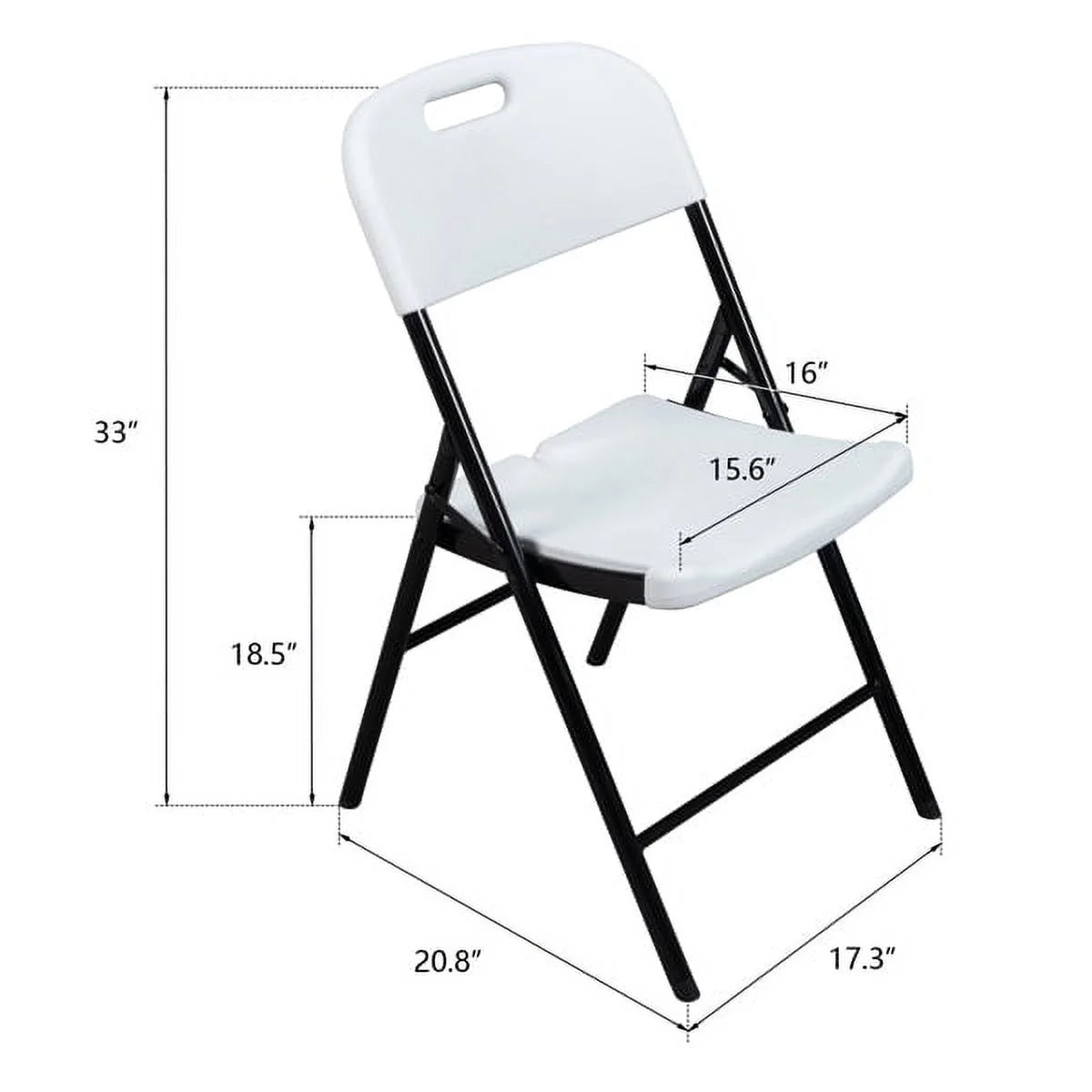 White 4 Pack Plastic Folding Chairs U4101