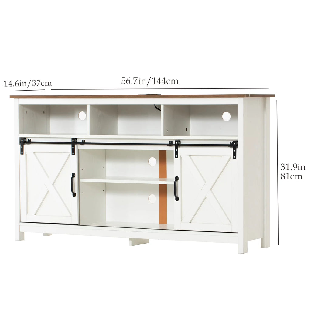 White TV Stand for 65 inch TVs S282