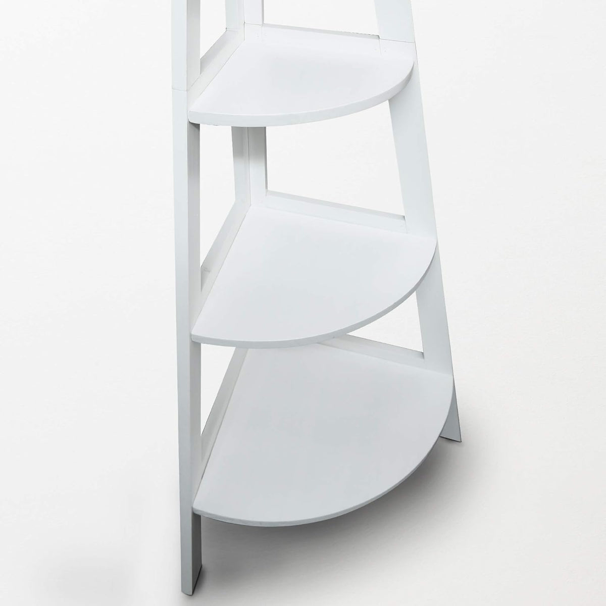 White 5-Shelf Corner Ladder Bookcase O2983
