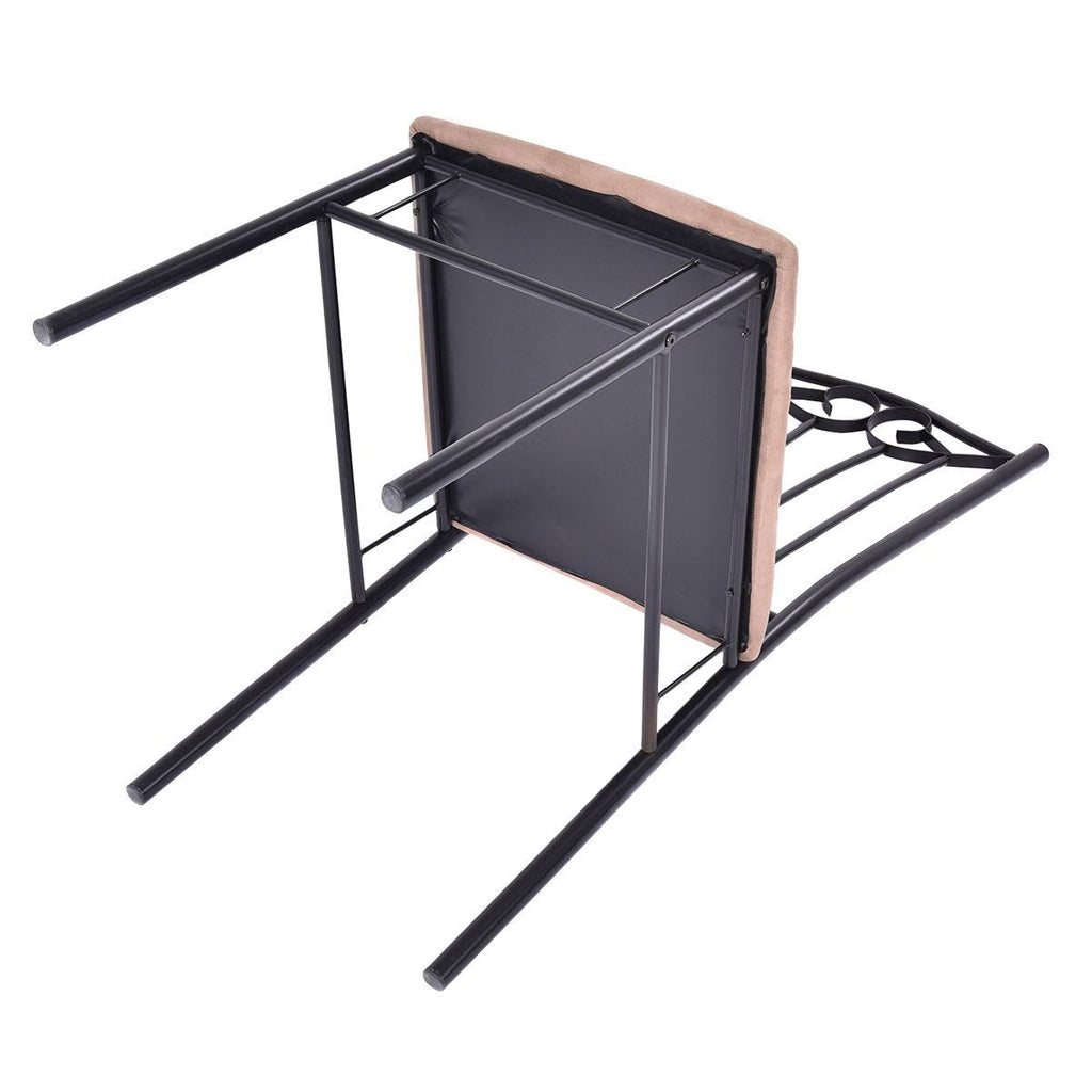 5 PC Dining Table and 4 Chairs Wood Metal T458851