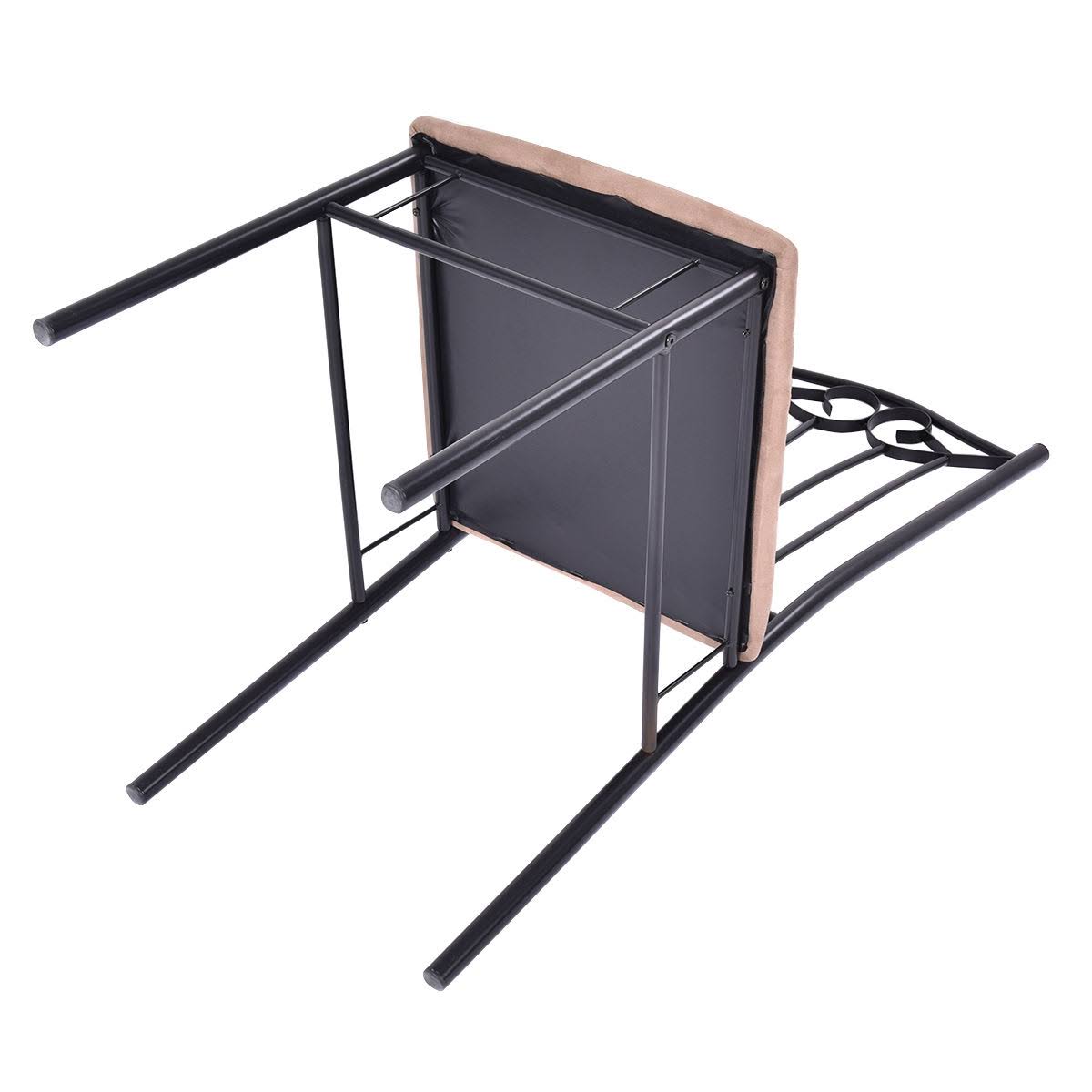 5 PC Dining Table and 4 Chairs Wood Metal T458851