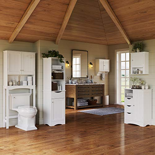 Gray Ashland Bathroom Freestanding Storage Cabinet with Three Open Shelves and Drawer C762643