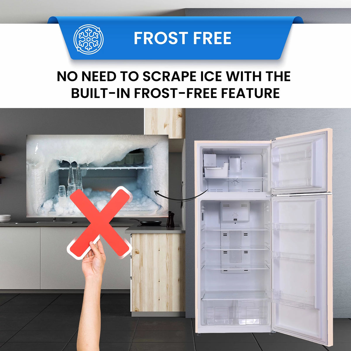 18 cu.ft. Retro Refrigerator with Ice Maker C287