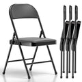 4 Pack Folding Chairs with Padded Cushion and Back D779024