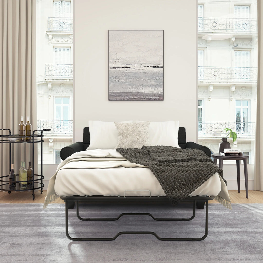 Black Twin Sleeper Loveseat T580