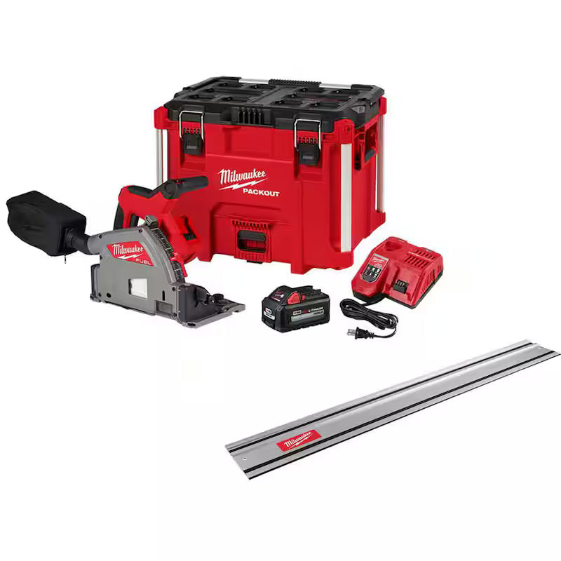 18V Brushless Cordless 6-1/2 in. Plunge Track Saw Kit with 55 in. Guide Rail R14645