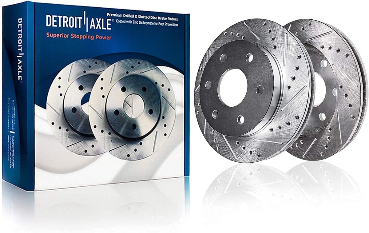4WD Front Drilled and Slotted Disc Rotors Brake Pads 6pc Set C772