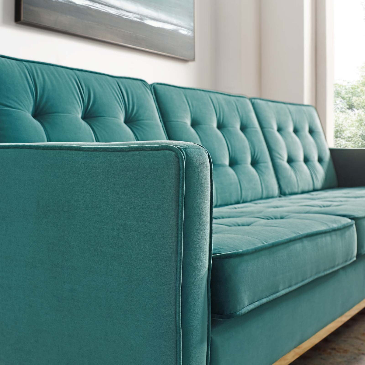 Gold Teal Velvet Sofa M351504