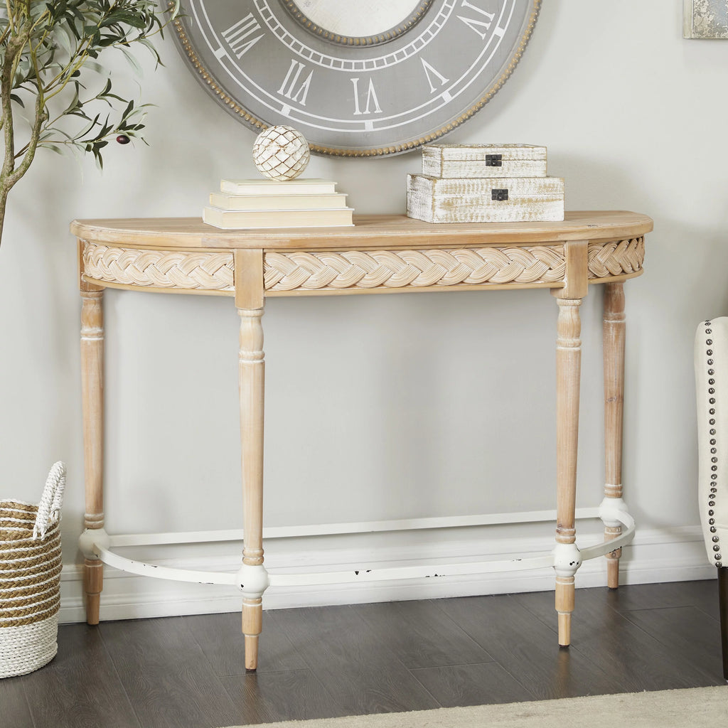 Brown Wood Carved Console Table L810811