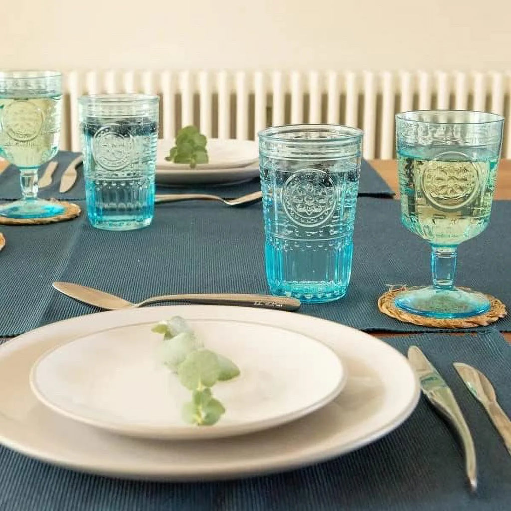 Light Blue Set Of 6 Stemware Glasses U715005