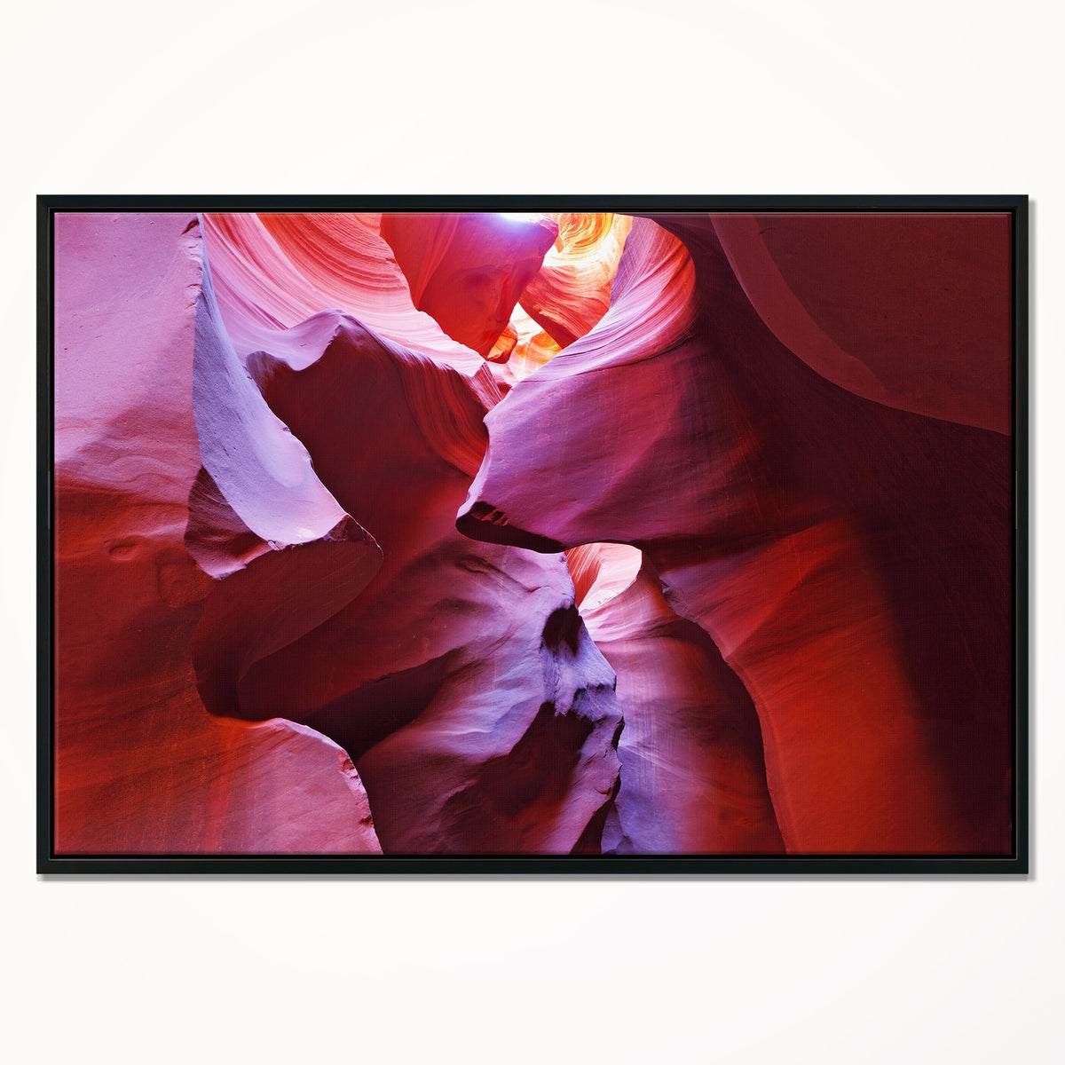 Purple Rays in Antelope Canyon Framed Canvas Print 40 in. x 30 in. G32332