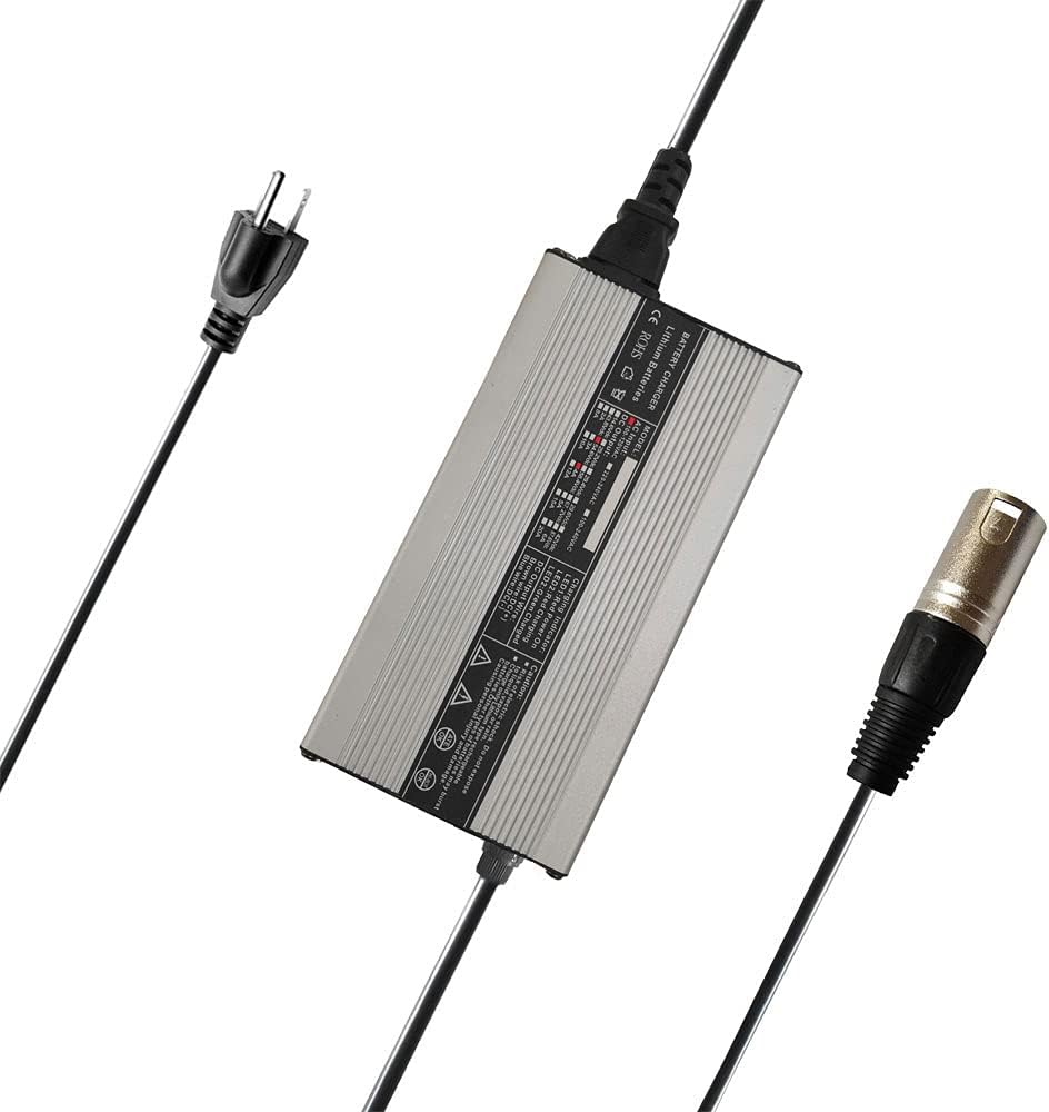 54.6V 4A Battery Charger for 48V 13S Lithium Battery with 3-Pin XLR Connector Pack of 2 Q76808