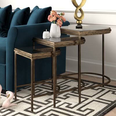 3 Piece Nesting Tables Gold P129