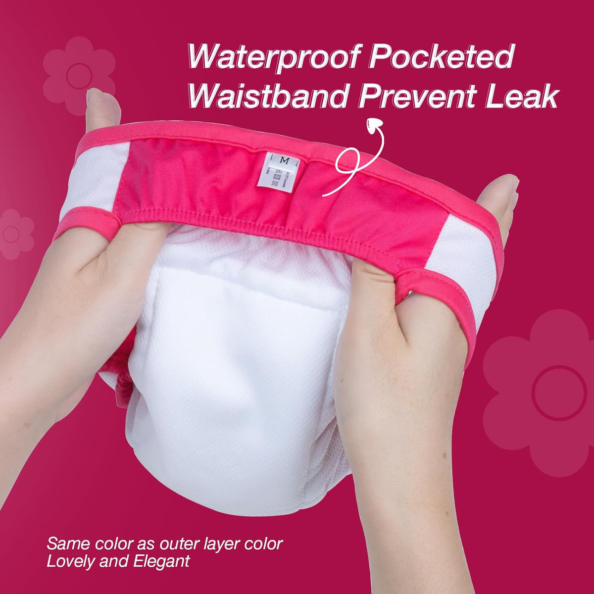 Soft Washable Female Dog Diapers (3 Pack, S) O938