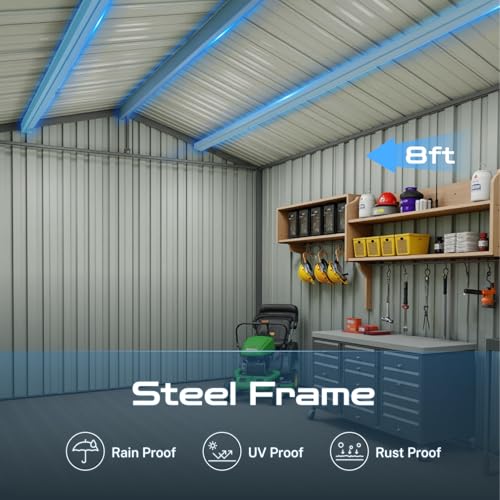 Grey Metal Outdoor Storage Shed X46364