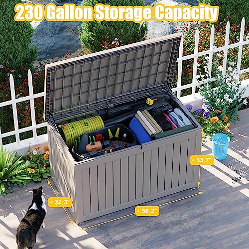 75 Gallon Waterproof Resin Deck Box with Wheels H419