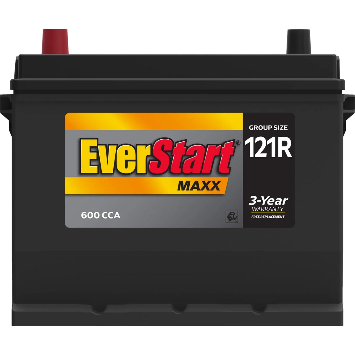 Lead Acid Automotive Battery, Group Size 121R 12 Volt, 600 CCA J68511