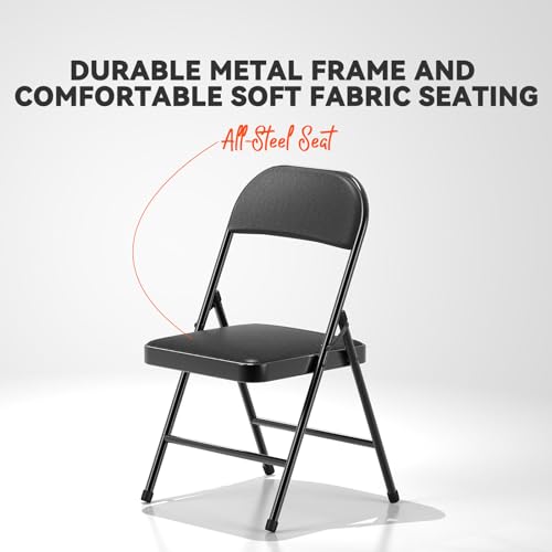 4 Pack Folding Chairs with Padded Cushion and Back D779024